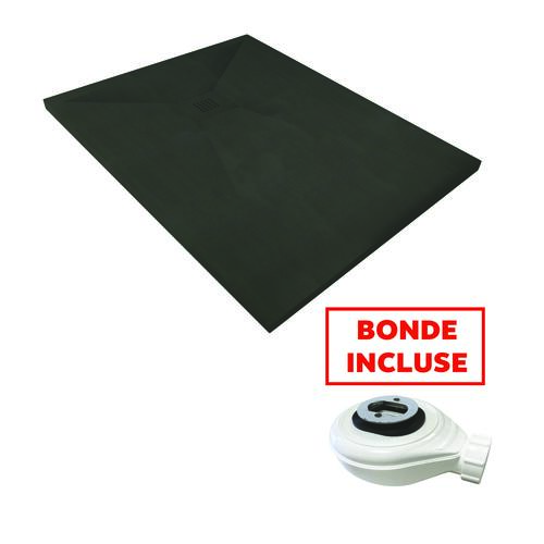 Receveur de douche résine de synthèse Nola Noir 100x140